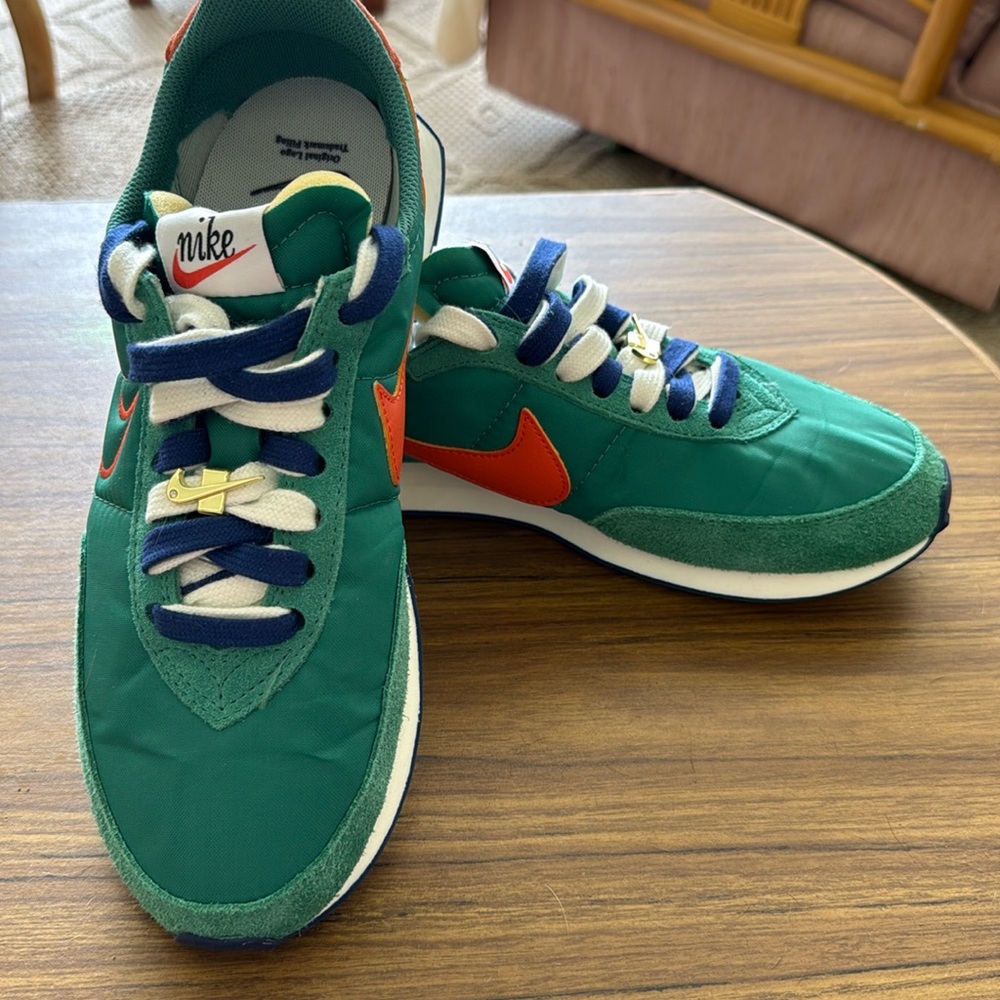 Nike Green and Blue Retro Sneakers